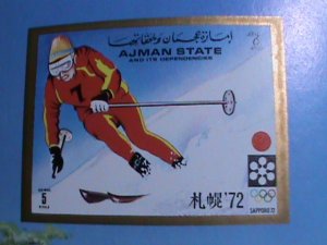 ​AJMAN STAMP 1972  20TH WINTER OLYMPIC GAMES SAPPORO JAPAN'72-IMPERF MNH: S/S