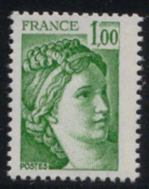 France 1978 Sc 1571 Sabine David Portrait Art Stamp MNH