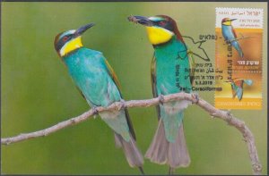 JUDAICA - ISRAEL Sc #2213a BIRDS in ISRAEl - SINGLE FROM SET on MAXIMUM CARD