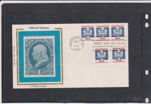 US  Scott # O127 Official U/A FDC Colorano Silk Cachet