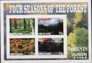 SHETLAND - 2011 - Europa,  4 Seasons of Forest -Imp 4v Sheet-M N H-Private Issue