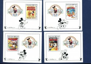 BHUTAN - # 689-712 - MNH set & 12 S/S - Mickey Mouse Movie Posters - 1989