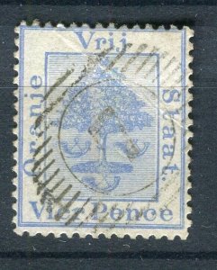 ORANGE FREE STATE; 1870s classic QV issue used 4d. value fair Postmark