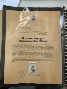 USPS Souvenir Page Scott 2093,1984 Roanoke voyages stamps