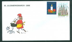 Denmark Cover. 2006. Cat,Santa. Grindst.“Christmas Seal Walk# 30. Sc# 1351. #01