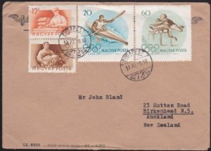 HUNGARY 1957 cover Budapest to New Zealand.................................A6132