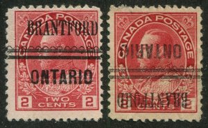 Canada Precancel BRANTFORD 1-106, 1-106-I