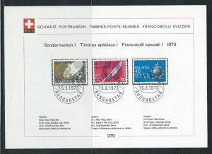 Switzerland 555-7 1973 Publicity PTT Collection Sheet FD
