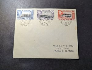 1943 British Falkland Islands Souvenir Cover Port Stanley Local Use