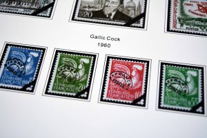 COLOR PRINTED FRANCE 1941-1965 STAMP ALBUM PAGES (55 illustrated pages)