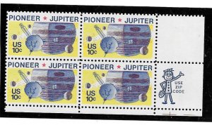 US#1556 10c Pioneer-Jupiter-ZIP Block of 4 (MNH) CV.$1.00