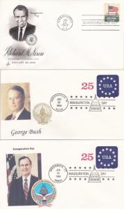 U.S. Inauguration Day Commemorative Covers, (3) Different