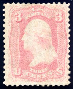 US 64 3c George Washington 1861 pink PSE Grade 70 OG hinged