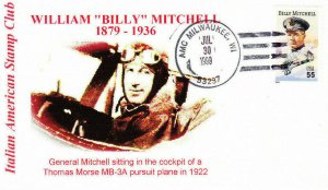Italian American Stamp Club Cachet First Day Card #3330 Billy Mitchell 1999