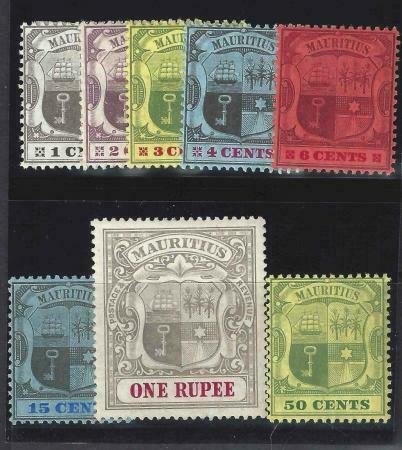 Mauritius 1904-1907 SC 128-136 MLH Set