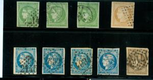 momen: France Stamps #41-42 #45-46 Used Group