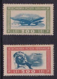 Romania  #C24-C25 MNH  1946  plane ,  aviator