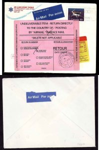GB-#7757- cover-80c Caribou to England-Undeliverable Item sti