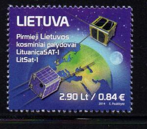 Lithuania Sc 1033 2014 Space Satelites stamp mint NH