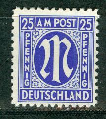 Germany AM Post Scott # 3N13a, mint nh, variation