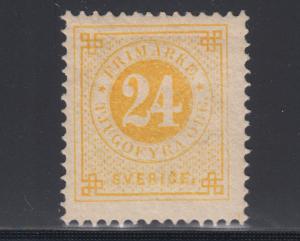Sweden Sc 34a MLH. 1883 24ö lemon yellow Numeral, fresh, bright, PF Cert.