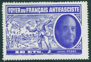 SPAIN Civil War Republic Antifasciste Label GG2207d