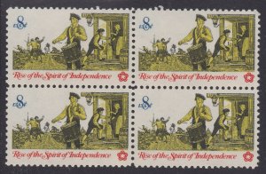 US 1479 Spirit of Independence Drummer 8c block (4 stamps) MNH 1973