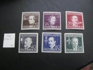 AUSTRIA 1936 MNH SC B146-151 SET  (100)