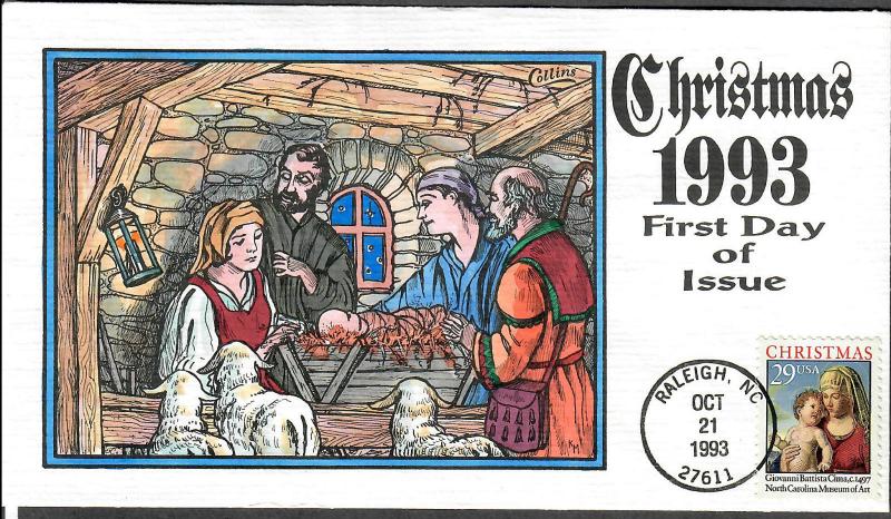 US Collins FDC SC#2789 Christmas 1993