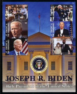 ST. VINCENT GREN 2021  JOE BIDEN 46th PRESIDENT OF THE US  IMPF SHEET  MINT NH