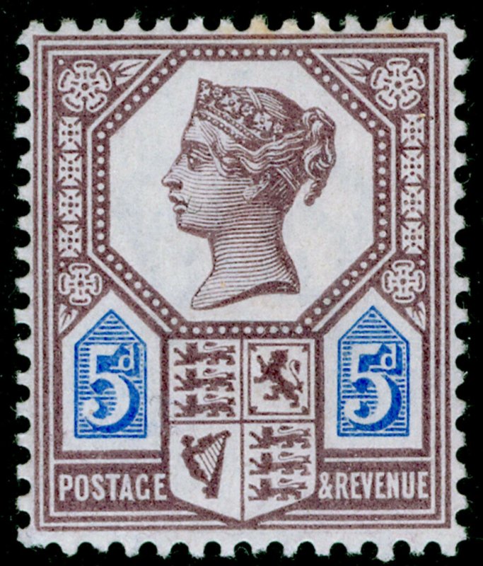 SG207a SPEC K36(2), 5d dull purple & bright blue, DIE II, NH MINT. Cat £60.