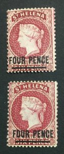 MOMEN: ST HELENA SG #24,24y 1876 P14*12.5 MINT OG H LOT #60446