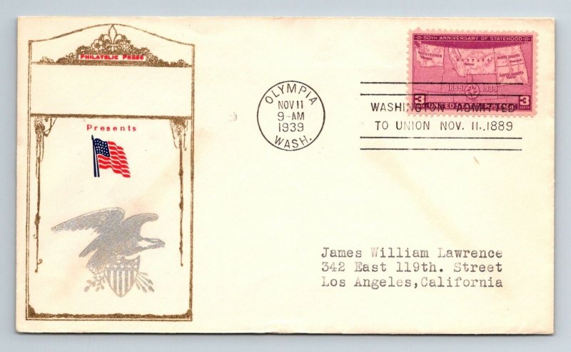 SC# 858 FDC - Philatelic Press Cachet - Olympia - L34412