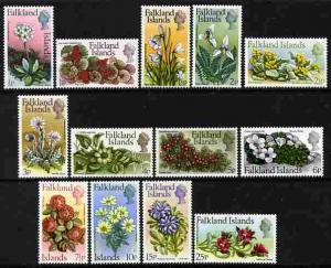 Falkland Islands 1972 Flower definitive set complete 13 v...