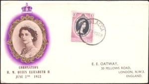 MALAYA MALACCA 1953 Coronation FDC - ......................................B2736