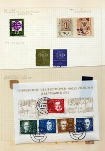 GERMANY 1955/59 Used on 10 Pages(Aprx 90 Items) (MZT 307) 