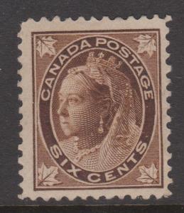 Canada 1897 QV 6c Brown Sc#71 F-VF MVLH