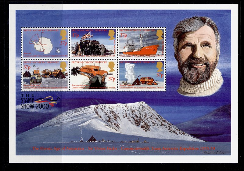 BRITISH ANTARCTIC TERRITORY QEII SG319a, 2000 Heroic sheetlet, NH MINT. Cat £48.