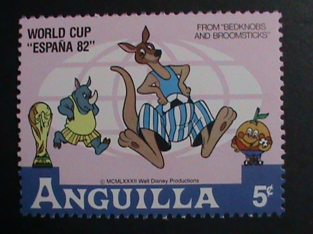 ​DISNEY-ANGUILLA STAMP-1982- DISNEY CARTOON-WORLD CUP SOCCER SPAIN'82 SET VF