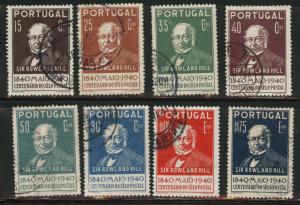 Portugal Scott 595-602 Complete used Rowland Hill Set CV$13