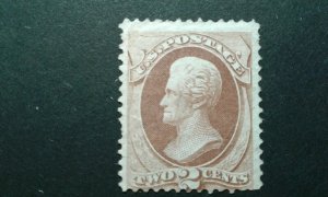 US #135 unused no gum pale red brown faint grill a208 752