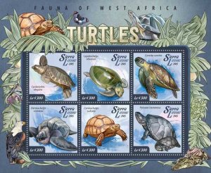 SIERRA LEONE - 2015 - Tortoises/Turtles - Perf 6v Sheet - Mint Never Hinged