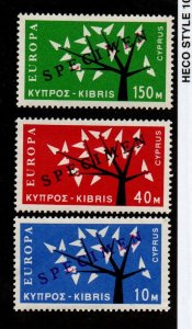 Cyprus 219-221 Set Overprinted Specimen Mint Never Hinged