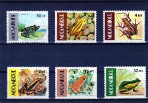 Mozambique 1985 Frogs & toads set (6) Perforated mnh.vf