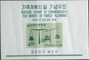 Korea South 1976 SG590 Family Planning Month MS MNH