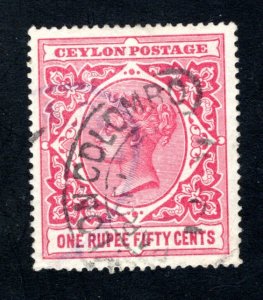 Ceylon #162,  VF, Used,    CV $52.50 ......  1290130