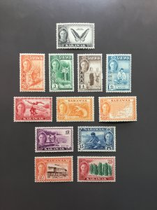 Sarawak 180-190,195 F-VF MH. Adhesion faults on some. See note. Scott $ 23.30