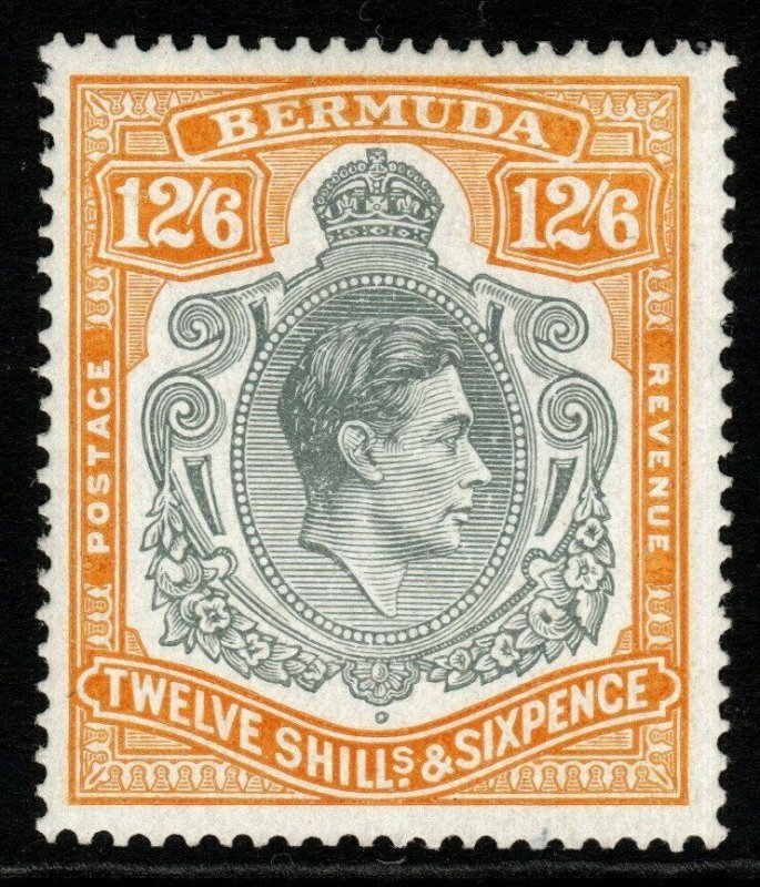 BERMUDA SG120d 1947 12/6 GREY & YELLOW(RPS CERT) MTD MINT 