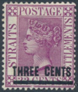 Straits Settlements    SC# 73 MH w/ surcharge see details & scans