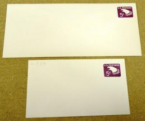 U550 5c U.S. Postage Envelope lot of 2